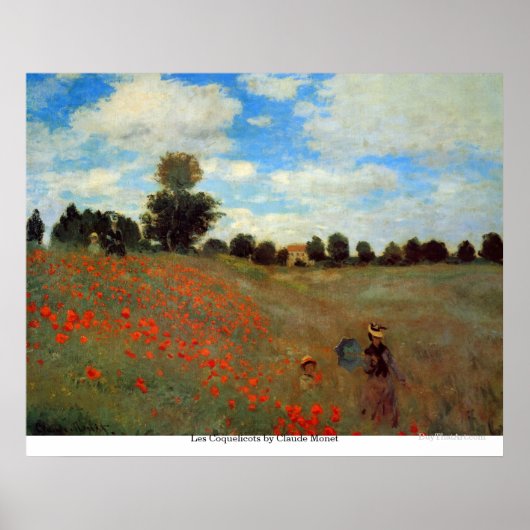 Les Coquelicots von Claude Monet Poster (Vorne)