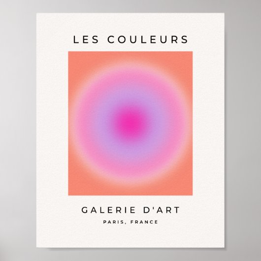 Les Couleurs 01 Orange and Pink Gradient Aura Poster (Vorne)