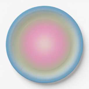 Les Couleurs 02 Blaue Vintage-Gradient-Aura Pappteller