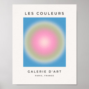 Les Couleurs 02 Blaue Vintage-Gradient-Aura Poster