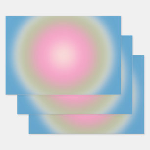 Les Couleurs 02 Blue Vintag Gradient Aura Geschenkpapier Set