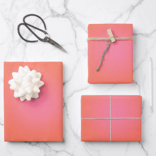 Les Couleurs 04 Neutral rosa und orange glänzend Geschenkpapier Set