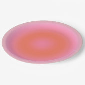 Les Couleurs 04 Neutral rosa und orange glänzend Pappteller (Schrägansicht)