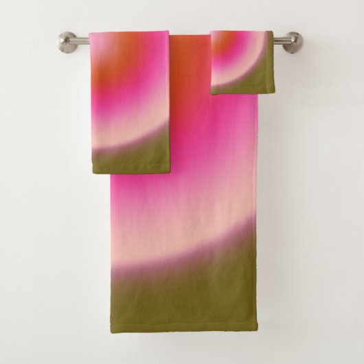 Les Couleurs 05 Gradient Olive and Pink Aura Badhandtuch Set (Insitu)