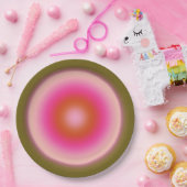 Les Couleurs 05 Gradient Olive and Pink Aura Pappteller (Party)