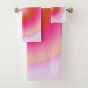 Les Couleurs 06 Flieder- und Rosafarbenes Gradient Badhandtuch Set