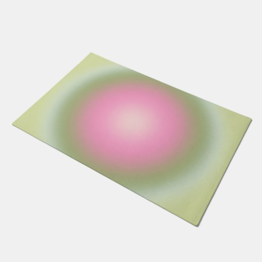 Les Couleurs 07 Gradient rosa und grüne Aura Fußmatte (Schrägansicht)