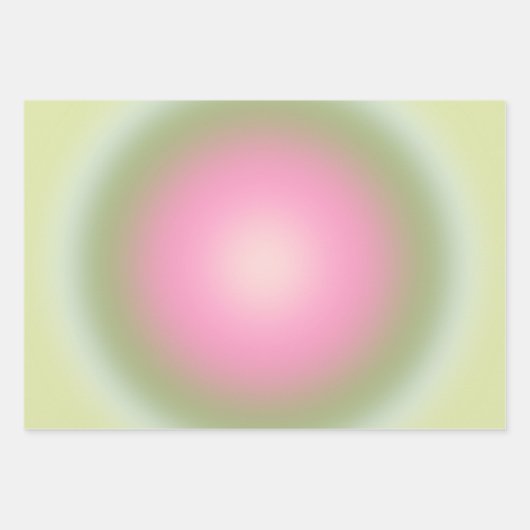 Les Couleurs 07 Gradient rosa und grüne Aura Geschenkpapier Set (Vorderseite)