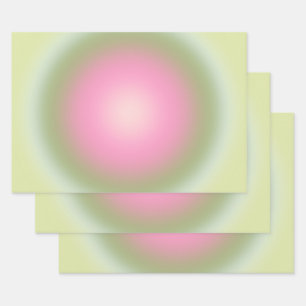Les Couleurs 07 Gradient rosa und grüne Aura Geschenkpapier Set