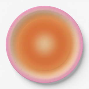 Les Couleurs 11 rosa und orange glänzend Pappteller