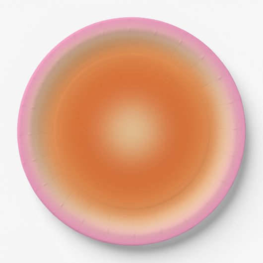 Les Couleurs 11 rosa und orange glänzend Pappteller (Vorderseite)