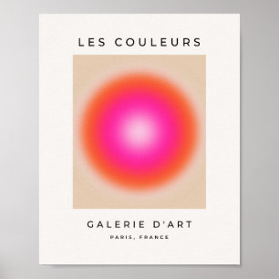 Les Couleurs 12 orange und rosa glänzen Poster