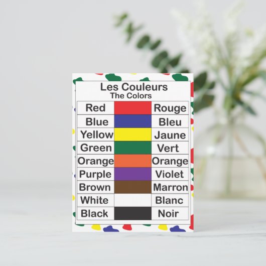 Les Couleurs Postkarte (Stehend Vorderseite)