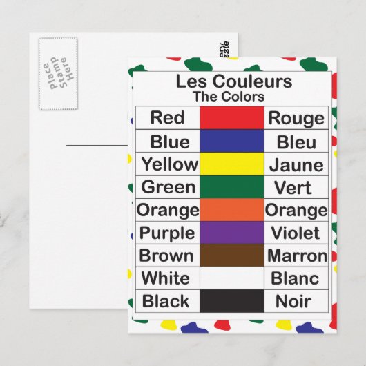 Les Couleurs Postkarte (Vorne/Hinten)