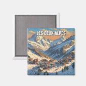 Les Deux Alpes France Travel Magnet (Vorderseite/Rückseite)