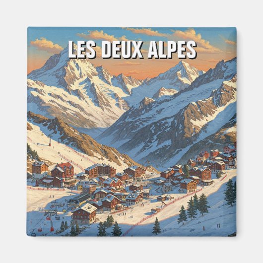 Les Deux Alpes France Travel Magnet (Vorne)