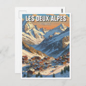 Les Deux Alpes France Travel Postkarte (Vorne/Hinten)