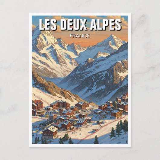 Les Deux Alpes France Travel Postkarte (Vorderseite)