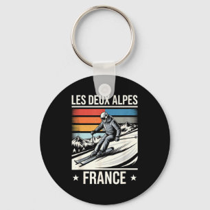 Les Deux Alpes Frankreich Skifahren, französischer Schlüsselanhänger