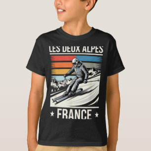 Les Deux Alpes Frankreich Skifahren, französischer T-Shirt
