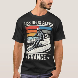 Les Deux Alpes Frankreich Skifahren, französischer T-Shirt