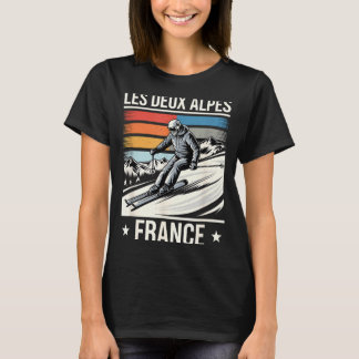 Les deux alpes Frankreich Skifahren, französischer T-Shirt