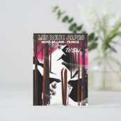 Les Deux Alpes, Frankreich - Skiposter Postkarte (Stehend Vorderseite)