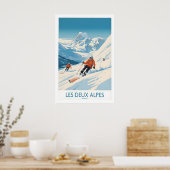 Les Deux Alpes Ski Print 1 Poster (Küche)