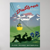 Les Diablerets, Schweiz, Vintage Travel Poster (Vorne)