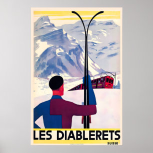 Les Diablerets Schweizer Alpen Schweiz Skigebiet V Poster