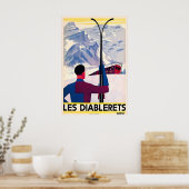 Les Diablerets Schweizer Alpen Schweiz Skigebiet V Poster (Küche)