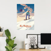 Les Diablerets Snowboarden Reiseplakat Poster (Heimbüro)