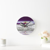 Les Eclaireurs Lighthouse Southern Argentina Runde Wanduhr (Zuhause)