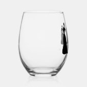 Les Femmes Black and Gray Stemless 16oz. Weinglas Ohne Stiel (Rechts)