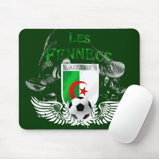 Les Fennecs Algerien Flagge Fußball mousepad (Mit Mouse)