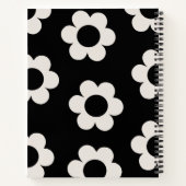 Les Fleurs 02 Retro Blume aus schwarzem und weißem Notizblock (Rückseite)