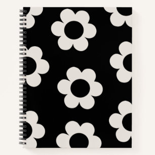 Les Fleurs 02 Retro Blume aus schwarzem und weißem Notizblock