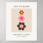 Les Fleurs 03 Abstrakte Blume Rosa Olivenöl Poster (Vorne)