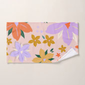 Les Fleurs 04 Retro Farbige Blumen Badhandtuch Set (Handtuch)