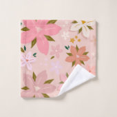 Les Fleurs 05 Blumenmuster Blush Pink Blume Badhandtuch Set (Waschlappen)