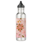 Les Fleurs 05 Blumenmuster Blush Pink Blume Edelstahlflasche (Rechts)