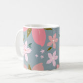 Les Fleurs 06 Blume Muster Blau und Blütenblau Kaffeetasse (Vorderseite Links)