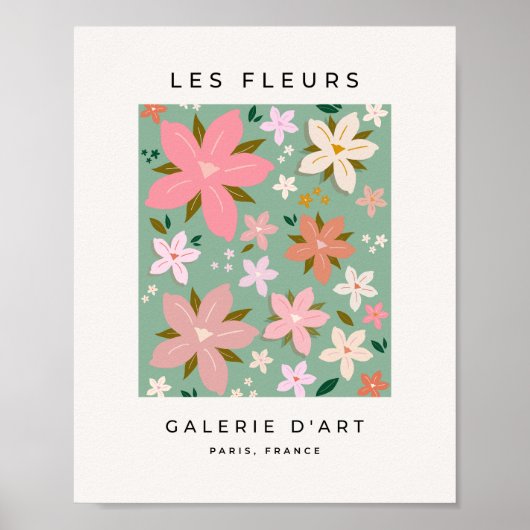 Les Fleurs 07 Abstrakte Blume Grün Blüte Poster (Vorne)