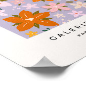 Les Fleurs 08 Retro Blume Lila Poster (Ecke)