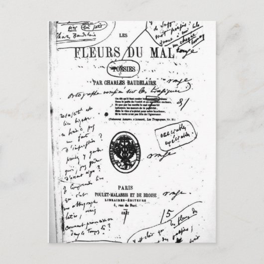 Les Fleurs du Mal 2 - Baudelaire Postkarte (Vorderseite)