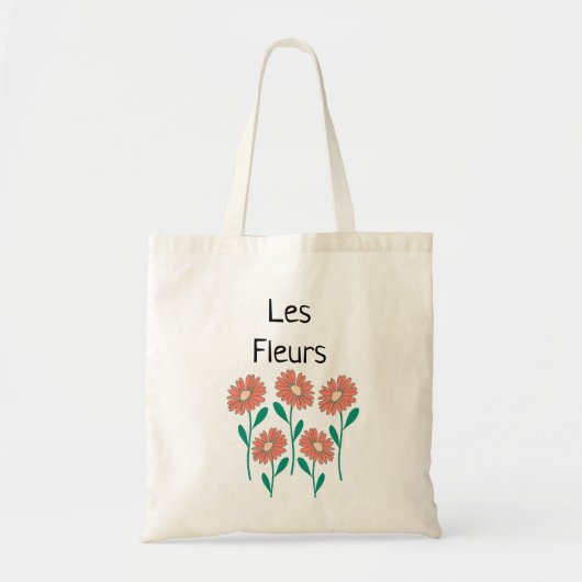 Les Fleurs Floral Pink Peach Green Tragetasche (Vorne)