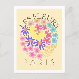 Les Fleurs Paris Colorful Postkarte
