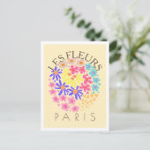 Les Fleurs Paris Colorful Postkarte (Stehend Vorderseite)