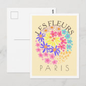 Les Fleurs Paris Colorful Postkarte (Vorne/Hinten)
