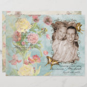 Les Fleurs Peony Rose Tulip Floral Blume Hochzeit (Vorne/Hinten)